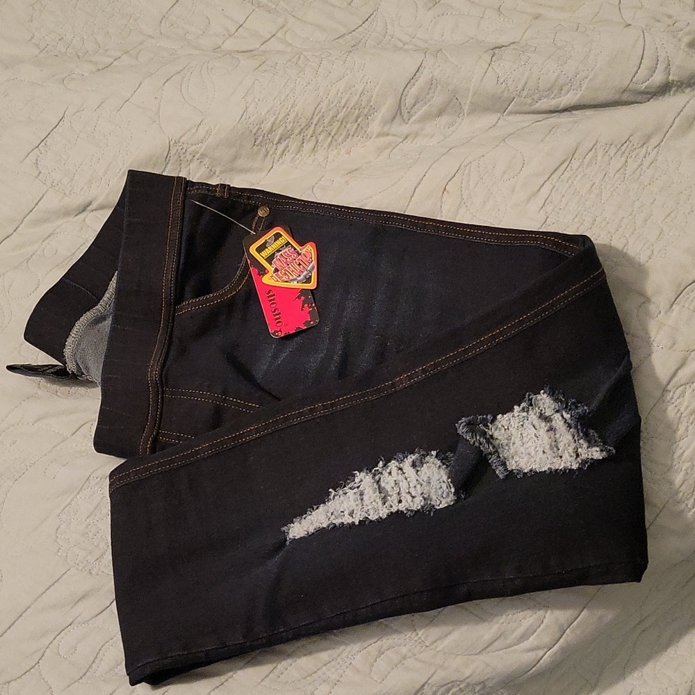 dark blue jeans